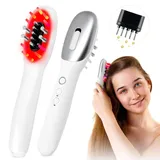 Elektrisch Kopfhaut Massagebürste und Haaröl Applikator 3-In-1 Scalp Massager mit Rotlicht EMS Vibrationsmassage Applikator Flasche Haare Kopfmassage Bürste für Haarwachstum und Haarkur