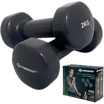 Donic Schildkröt Schildkröt 960206 - Vinyl-Hanteln, 2,0 kg Set, anthrazit, Heim-Fitnessgerät