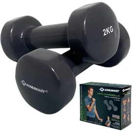 Donic Schildkröt Schildkröt 960206 - Vinyl-Hanteln, 2,0 kg Set, anthrazit, Heim-Fitnessgerät