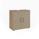 Vichy Vicco Waschbeckenunterschrank, Irma, Goldkraft Eiche/Beige, 60 x 59 cm
