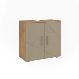 Vichy Vicco Waschbeckenunterschrank, Irma, Goldkraft Eiche/Beige, 60 x 59 cm