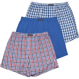Normani Boxershorts kariert blau/rot/weiß M 3er Pack