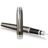 Parker IM Dark Espresso | Füllfederhalter mit mittlerer Feder | blaue Tinte | Geschenkbox