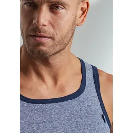 CLIPPER Unterhemd »Tanktop für Herren«, (3 St.), modische Optik: Jeans meliert, tolle Baumwoll-Qualität, Gr. 6, marine, , 303564-6