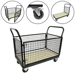 Baumarktplus Gitterwagen Plattformwagen 500 kg 119x67x107cm Vierwandwagen Transportwagen Gitterrollwagen Bremse