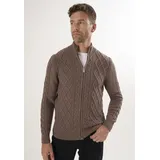 Felix Hardy Strickjacke mit durchgehendem Reißverschluss Braun XL