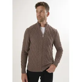 Felix Hardy Strickjacke mit durchgehendem Reißverschluss Braun XL