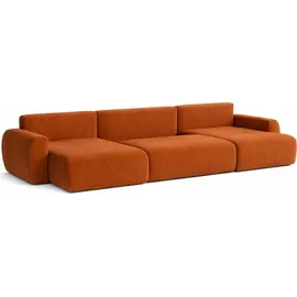 kaiser möbel Ecksofa mit Schlaffunktion und Bettkasten U-Form Ariel U XL, Veloursstoff Salvador, Braun - Braun