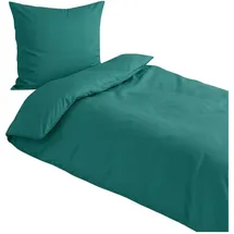 Traumschlaf Pure Mako-Satin 155 x 220 cm + 80 x 80 cm petrol