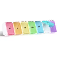 Opret Tablettenbox 7 Tage Deutsch - Pillendose Regenbogen Tablettendose, Pillenbox Tabletten Organizer Wochenbox Medikamentenbox