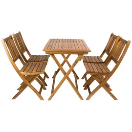 SAM Outillage Balkonmöbel Set 5tlg Akazie Klapptisch 80 x 60 cm Skara/bloom