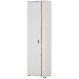 furn.design Stauraumschrank weiß Eiche Mehrzweckschrank inklusive Frontbeleuchtung 55 x 200 Bellport