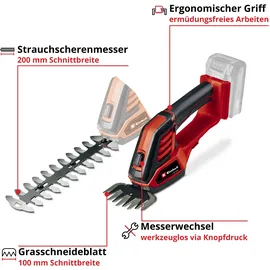 Einhell Akku-Gras- und Strauchschere GE-CG 18/100 Li-Solo ohne Akku