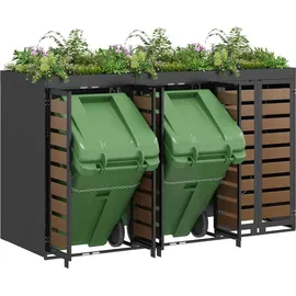 vidaXL Mülltonnenbox 2,04 x 1,22 m Anthrazit