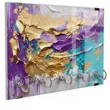 DEQORI Schlüsselbrett 'Strahlkraft der Töne', (1 St), Schlüsselhalter Schlüssel Haken Schlüsselboard modern Schlüsselleiste lila