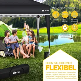 tillvex Faltpavillon 3 x 3 m Schwarz