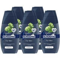 Schauma Schwarzkopf Shampoo For Men mit Hopfen, Kräftigendes Shampoo vom Ansatz an bis in die Spitzen, (2x 400ml), 2er Pack, 5x 2x 400 ml