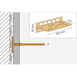 Schlüter Systems Wand-Ablagesystem Curve 0,3 m x 5 cm