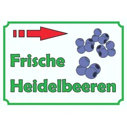 HB-Druck Verkaufsschild Schild Heidelbeeren rechts A1 (594x841mm)