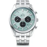Orient Contemporary RN-TX0304L Panda Himmelblau Solar Analog Chronograph Men Uhr
