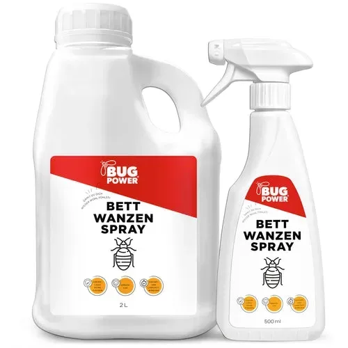 BugPower Bettwanzen Spray - effektiv gegen Bettwanzen und deren Larven: 2 Liter + 500 ml