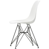 Vitra - Eames Plastic Side Chair DSR, basic dark / weiß (Filzgleiter basic dark)