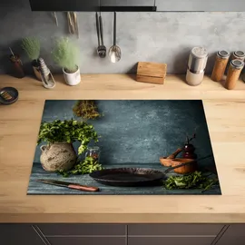 onlywow Herdabdeckplatte, Rustikale Küche | Gr.: 75 x 52 cm,