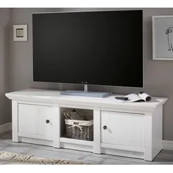 TV-Lowboard "Hooge" in Pinie weiß Landhaus TV-Unterteil 152 x 51 cm