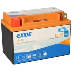 Exide ELTX9 12V 3Ah Lithium Motorradbatterie 180A LiIon