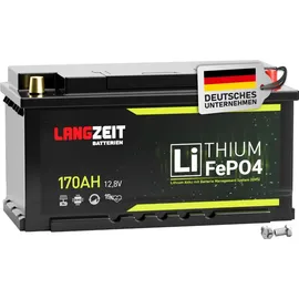 LANGZEIT Batterien Langzeit LiFePO4 170Ah 12V Lithium Batterie 2,04 kWh
