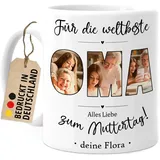 Tassenliebling® Oma Tasse mit Fotos personalisiert - Fototasse mit eigenen Bildern selbst gestalten - Oma Geschenk zum Geburtstag, Muttertag, Omatag für die beste Oma