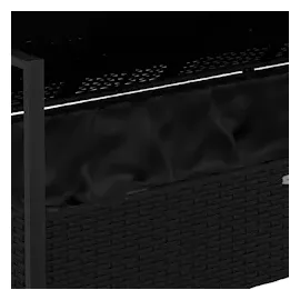 vidaXL Gartenbank 2-Sitzer mit Kissen Schwarz Poly Rattan