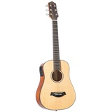 Red Hill Westerngitarre, Akustik-Gitarre für Anfänger und Einsteiger, 3/4 Gitarre, Dreadnought Mini mit Natural Fichtendecke, ideal als Reisegitarre