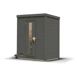 Karibu Gartensauna Saunahaus Hytti 0 terragrau Energiesparende Saunatür Ohne Ofen