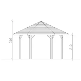 SKANHOLZ Skan Holz Pavillon Nancy 3 Leimholz, lasiert in Eiche hell