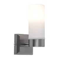 GLOBO Wandleuchte Glas IP44 Badezimmerleuchte Opalglas Wandlampe Badezimmer, Metall