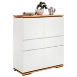 MCA Furniture Highboard Chiaro weiß matt / Asteiche massiv weiß