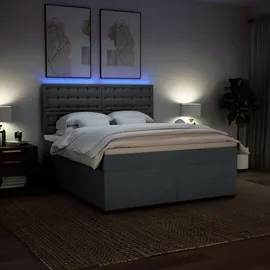 vidaXL Boxspringbett 180 x 200 cm Dunkelgrau