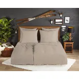 Good Morning "Flanel Uni", beige (sand), B/L: 135cm x 200cm, 1 Stk., 1 Stk., Flanell, B/L: 80cm x 80cm, 2 Stk., Flanell, Obermaterial: 100% Baumwolle, Bettwäsche, Bettwäsche, Flanell, Biber, Baumwolle, Winter, Warm, Reißverschluss, Einfarbig Uni