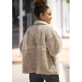 LASCANA Fellimitatjacke Damen taupe Gr.38