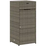 vidaXL Gartenschrank, Geräteschrank mit viel Stauraum, Beistellschrank Schrank mit Türen, Balkonschrank Terrassenschrank, Grau Poly Rattan