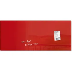 Sigel GL242 Glas-Whiteboard / große Glasmagnettafel Artverum, 55x130 cm, rot