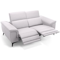 Sofanella 2-Sitzer Leder Amaro, Relaxsofa, Designsofa, Designer Couch, Italienisches Sofa, 2er Sofa weiß