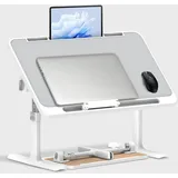 Laptoptisch,Betttisch Klappbar,Höhenverstellbar,4 Einstellbare Winkel,Laptop Ständer,Tisch Bett,Klapptisch für Bett Sofa Boden Arbeiten Studieren Lesen Schreiben (60 * 40cm,Grau)
