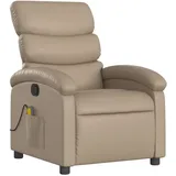 vidaXL Massagesessel mit verstellbarer Rückenlehne Kunstleder 92 x 99,5 x 0 cm Cappuccino-Braun mit Fernbedienung