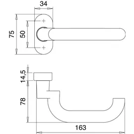 Edi Feuerschutzdrückerlochteil ger.4-KT,9mm 1430/2133