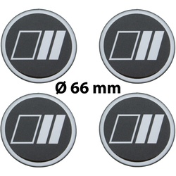 4 x Ø 66 mm Polymere Aufkleber / Streifen / Nabenkappen, Felgendeckel