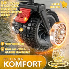 TRESKO Bollerwagen faltbar 300L mit Bremse blau