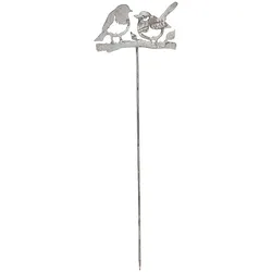 Gartenstecker AMBIENTE HAUS "Gartenstecker Vogel (H) 85cm", grau, B:25cm H:85cm, Metall, Gartenstecker