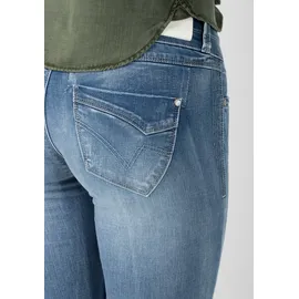 Timezone Slim-fit-Jeans "Slim EnyaTZ", Damen, Gr. 26, Länge 30, blau, 70% Baumwolle 20% Polyester 9% Viskose 1% Elastan, normal, Jeans Slim-fit-Jeans